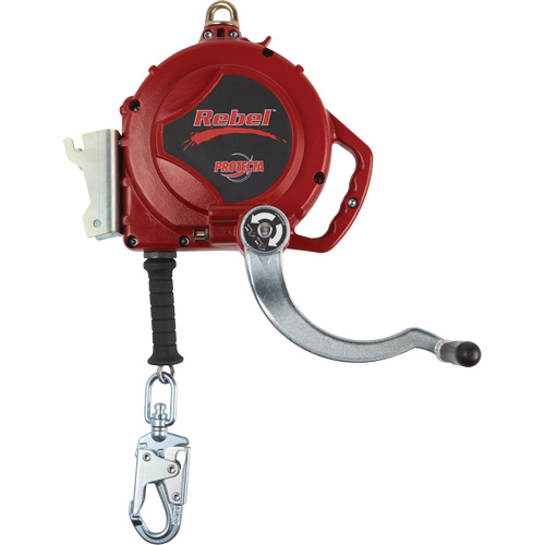 Cordage de s&eacute;curit&eacute; autor&eacute;tractable Rebel, 50', Acier galvanis&eacute;, Pivotant Equipex