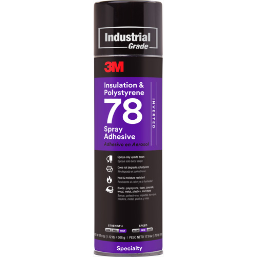 Polystyrene Foam Insulation 78 Spray Adhesive, 24 oz., Aerosol Can, Clear Equipex