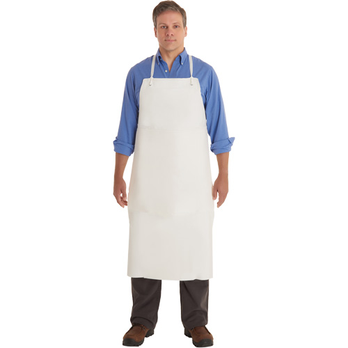 AlphaTec&reg; 56-101 PVC Apron, PVC/Vinyl, White, 33" W x 44" L Equipex