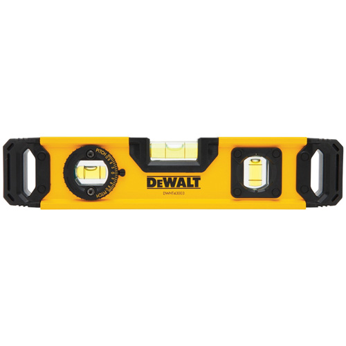 Torpedo Level, 9" L, Aluminum, 3 Vials, Magnetic Equipex