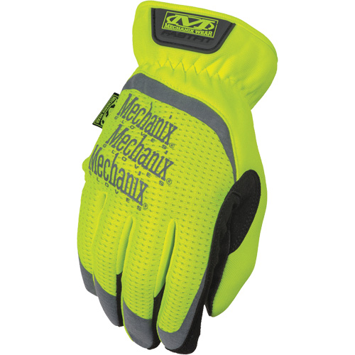 FastFit&reg; High-Visibility Work Gloves, Synthetic Palm, Size Medium/9 Equipex