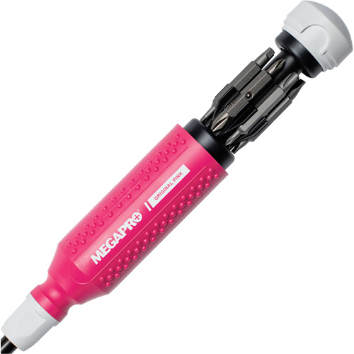 Original Pink 15-in-1 Multi-Bit Screwdriver, 8-37/50" L, Textured Handle Equipex