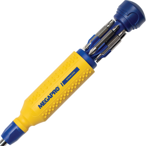 Tournevis multi embouts en acier inoxydable Original 15-en-1, 8-37/50" lo, Prise Textur&eacute; Equipex