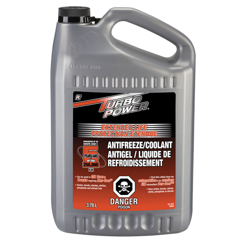 Antigel/liquide de refroidissement concentr&eacute; pour dur&eacute;e de vie prolong&eacute;e Turbo Power, 3,78 L, Gallon Equipex