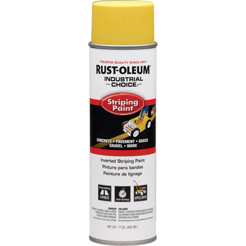 Peinture de traçage en a&eacute;rosol syst&egrave;me S1600 Industrial Choice applicable en position invers&eacute;e, Jaune, 18 oz, Canette a&eacute;rosol Equipex