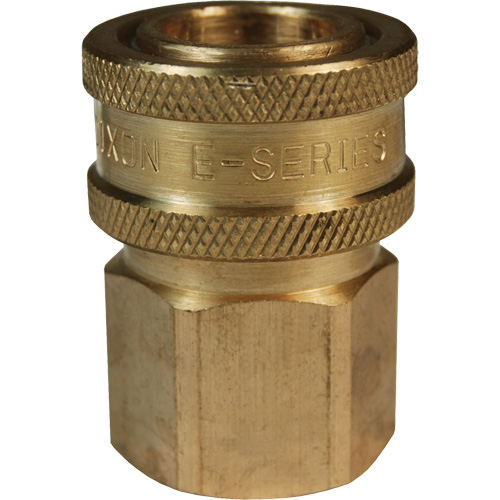DQC E-Series Straight-Through Interchange Coupler, Brass, 3/4", Female NPTF, 1700 PSI Equipex