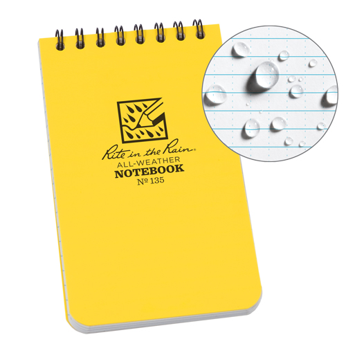 Pocket Top-Spiral Notebook, Soft Cover, Yellow, 100 Pages, 3" W x 5" L Equipex