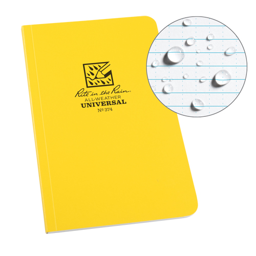 Livre reli&eacute; Field-Flex, Couverture souple, Jaune, 128 Pages, 4-5/8" , 7-1/4"  Equipex