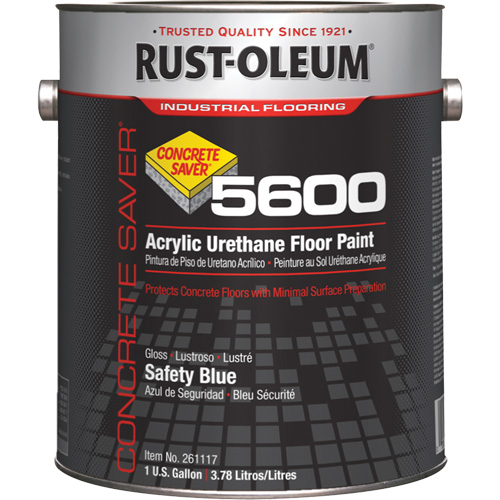 Peinture d'acrylique pour plancher Concrete Saver 5600 System, 1 gal., &agrave; l'eau, Brillant, Bleu Equipex