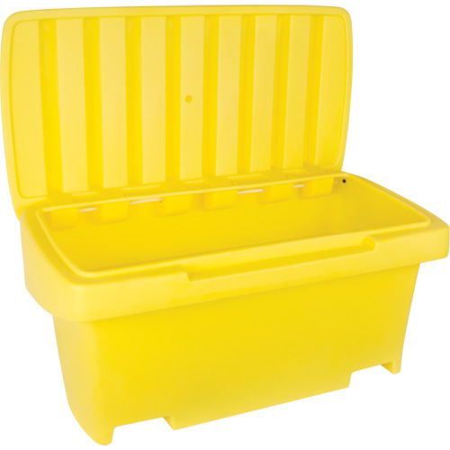 Heavy-Duty Outdoor Salt and Sand Storage Container, 24" x 48" x 24", 10 cu. Ft., Yellow Equipex