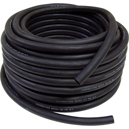 Boyau de jardin d'&eacute;vacuation de l'eau pour entrepreneur, Caoutchouc, 3/4" dia x 50' Equipex