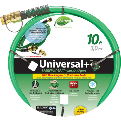 Element&reg; Universal+&reg; Leader Hose, PVC, 1/2" dia. x 10' Equipex