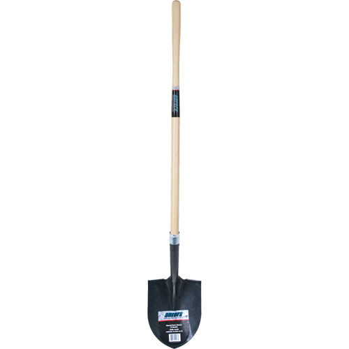 Heavy-Duty Round Point Shovel, Carbon Steel Blade, Hardwood, Straight Handle Equipex