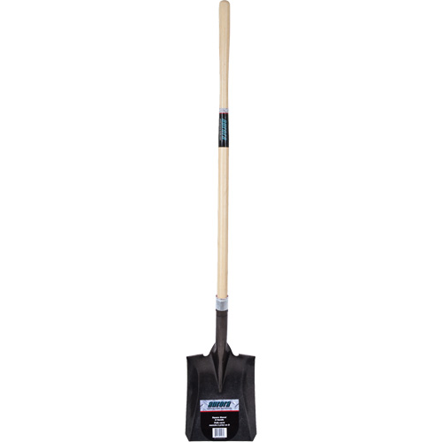 Heavy-Duty Square Shovel, Hardwood, Carbon Steel Blade, Straight Handle, 48" Long Equipex