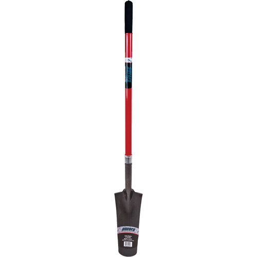 Heavy-Duty Drain Spade, Carbon Steel, 16" x 6" Blade, 45" L, Straight Handle Equipex