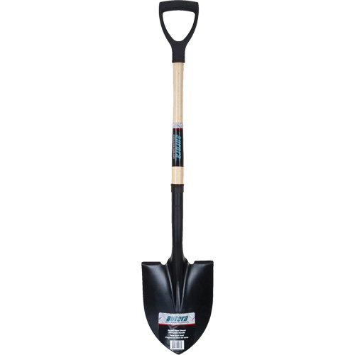 Round Point Shovel, Tempered Steel Blade, Hardwood, D-Grip Handle Equipex