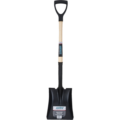 Square Point Shovel, Hardwood, Tempered Steel Blade, D-Grip Handle, 29" Long Equipex