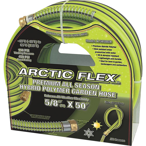 Boyau d'arrosage de premi&egrave;re qualit&eacute; en polym&egrave;re hybride, PVC/Caoutchouc, 5/8" dia x 50' Equipex