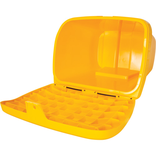 Bacs d'entreposage pour sel & sable, Avec Moraillon, 21" x 27" x 26", 4,24 pi³, Jaune Equipex