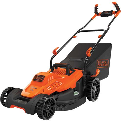 Lawn Mower with Comfort Grip Handle, Push Walk-Behind, Electric, 17" Cutting Width Equipex