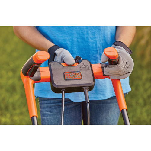 Lawn Mower with Comfort Grip Handle, Push Walk-Behind, Electric, 17" Cutting Width Equipex