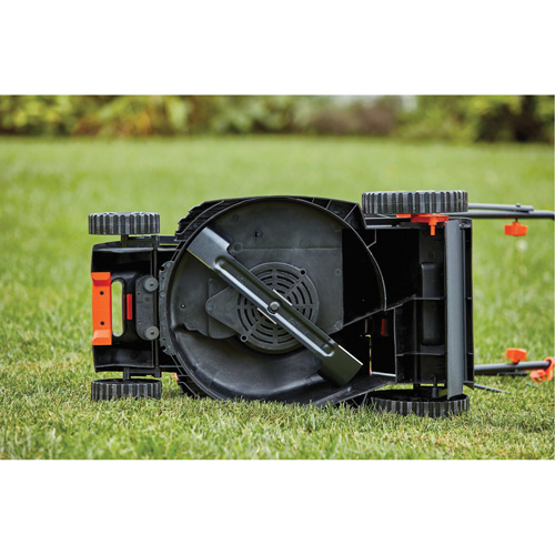 Lawn Mower with Comfort Grip Handle, Push Walk-Behind, Electric, 17" Cutting Width Equipex