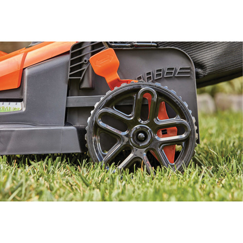 Lawn Mower with Comfort Grip Handle, Push Walk-Behind, Electric, 17" Cutting Width Equipex