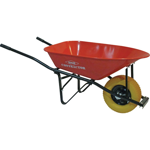 Big Wheel Contractor Wheelbarrow, 6 cu. ft., Steel Tray Equipex