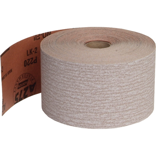 Rouleau de papier abrasif PSA sans chargement, Oxyde d'aluminium, 2-3/4" la x 135' lo, Grain 220 Equipex