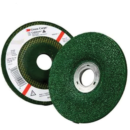 Green Corps Depressed Centre Wheel, 4-1/2" x 1/4", 7/8" Arbor, Aluminum Oxide, Type 27 Equipex