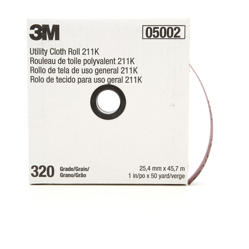 Utility Sanding Roll 211K, Aluminum Oxide, 1" W x 150' L, 320 Grit Equipex