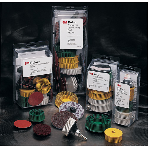 Ensemble de meules en soie Roloc Scotch-Brite, C&eacute;ramique, Grain 50, 80, 120, 2" dia. Equipex