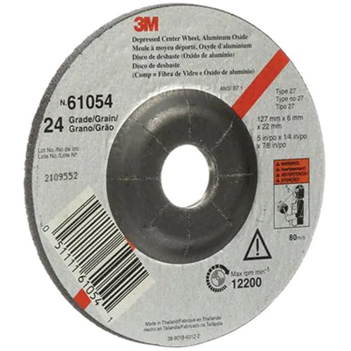 Depressed Centre Grinding Wheel, 5" x 27, Aluminum Oxide Equipex