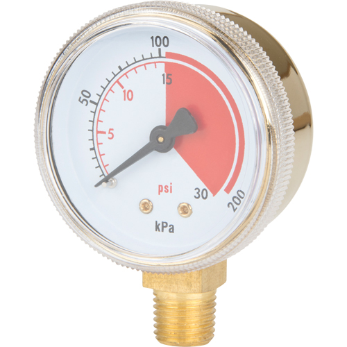 Manom&egrave;tres en laiton,  2", 30 psi, Fixation inf&eacute;rieure, Analogique Equipex