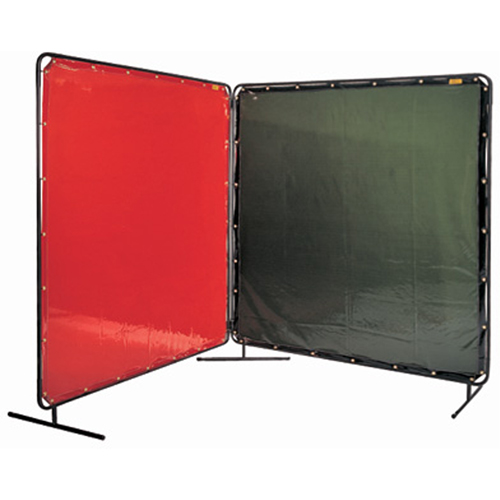 &eacute;cran et cadre pour soudage, Orange, 6' x 6' Equipex