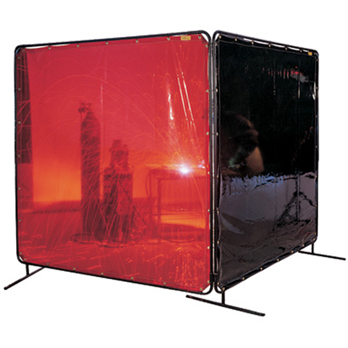 &eacute;cran et cadre pour soudage, Orange, 6' x 6' Equipex