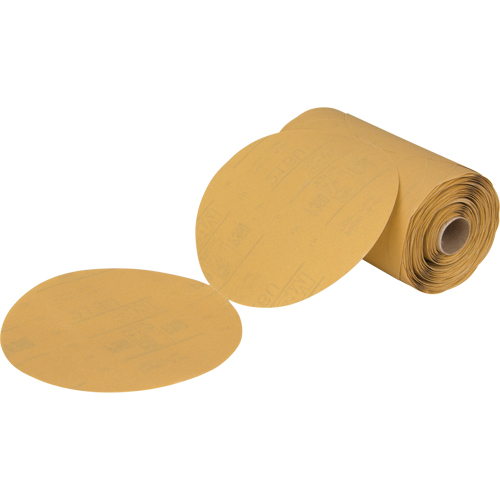 Rouleau de disques abrasifs dor&eacute;s en papier Stikit 216U, 6" dia., Grain P360, Oxyde d'aluminium Equipex