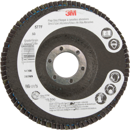 Disques &agrave; lamelles 577F, 4-1/2" x 7/8", Type 29, Grain 60, Zirconium Equipex