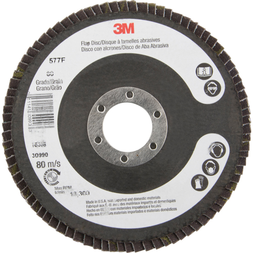 Disques &agrave; lamelles 577F, 4-1/2" x 7/8", Type 29, Grain 80, Zirconium Equipex