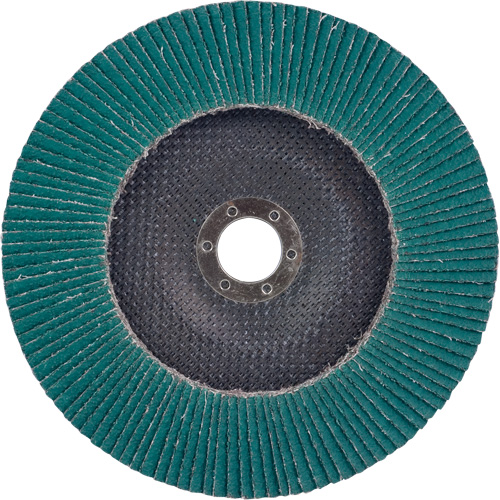 Disque &agrave; lamelles 577F, 7" x 5/8"-11, Type 27, Grain 36, Alumine de zirconium Equipex