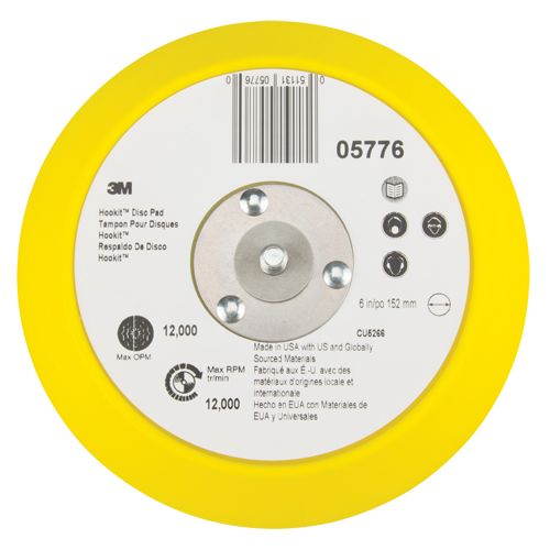Hookit Disc Pad, 6" Dia. Equipex