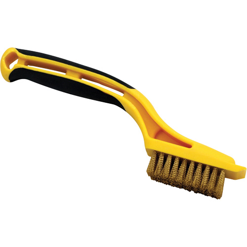 Mini Scratch Brush, Brass, 5 x 10 Wire Rows, 8-1/4" Long Equipex