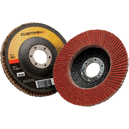 Disque &agrave; lamelles 967A T27 Cubitron II, 4-1/2" x 7/8", Type 27, Grain 40+, C&eacute;ramique Equipex