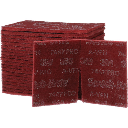 Scotch-Brite 7447 Hand Pads, Aluminum Oxide, 9" x 6", Very Fine Grit Equipex