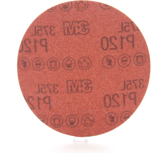 3M 375L Sanding Disc - 5", 5" Dia., P120 Grit, Aluminum Oxide Equipex