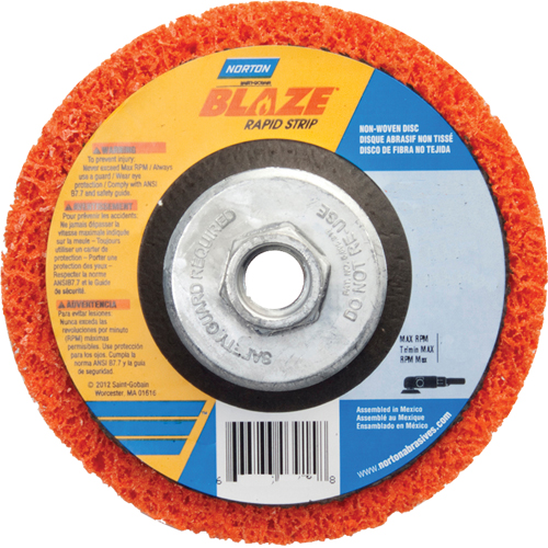 Blaze Rapid Strip Non-Woven Depressed Center Disc - 4-1/2", 4-1/2" Dia., Coarse Grit Equipex