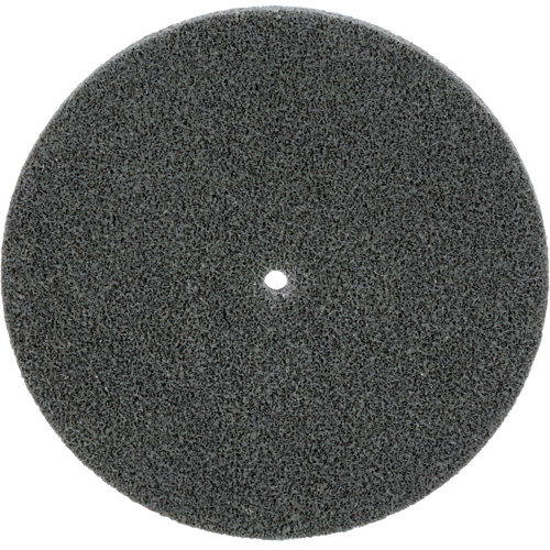 Meule unitaris&eacute;e EXL Scotch-Brite, 5" x 1/4", Arbre de 1/4", Grain de Fin, Carbure de silicium Equipex