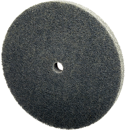 Meule unitaris&eacute;e EXL Scotch-Brite, 3" x 1/4", Arbre de 1/4", Grain de Fin, Carbure de silicium Equipex