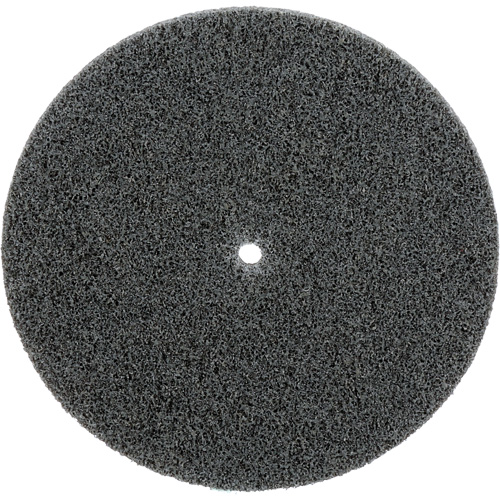 Meule unitaris&eacute;e EXL Scotch-Brite, 5" x 1/4", Arbre de 1/4", Grain de Fin, Carbure de silicium Equipex