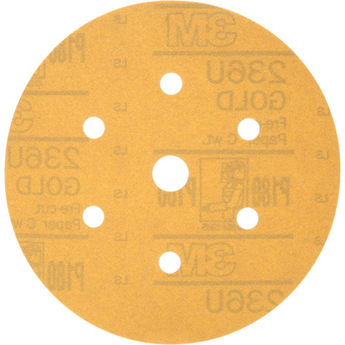 Disque de ponçage antipoussi&egrave;re Hookit, dia 6", Grain P180, Oxyde d'aluminium, Poids C Equipex